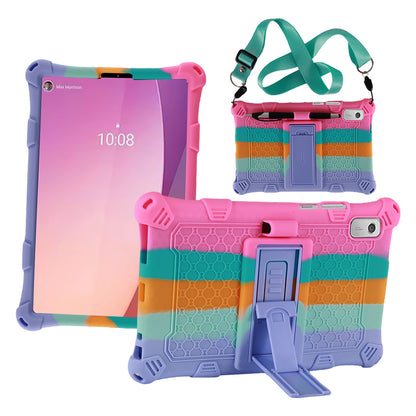 For Lenovo Tab M9 PC + Silicone Shock-Resistant Tablet Case Adjustable Kickstand Cover with Shoulder Strap