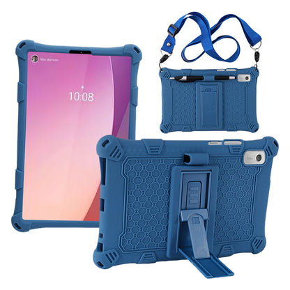 For Lenovo Tab M9 PC + Silicone Shock-Resistant Tablet Case Adjustable Kickstand Cover with Shoulder Strap