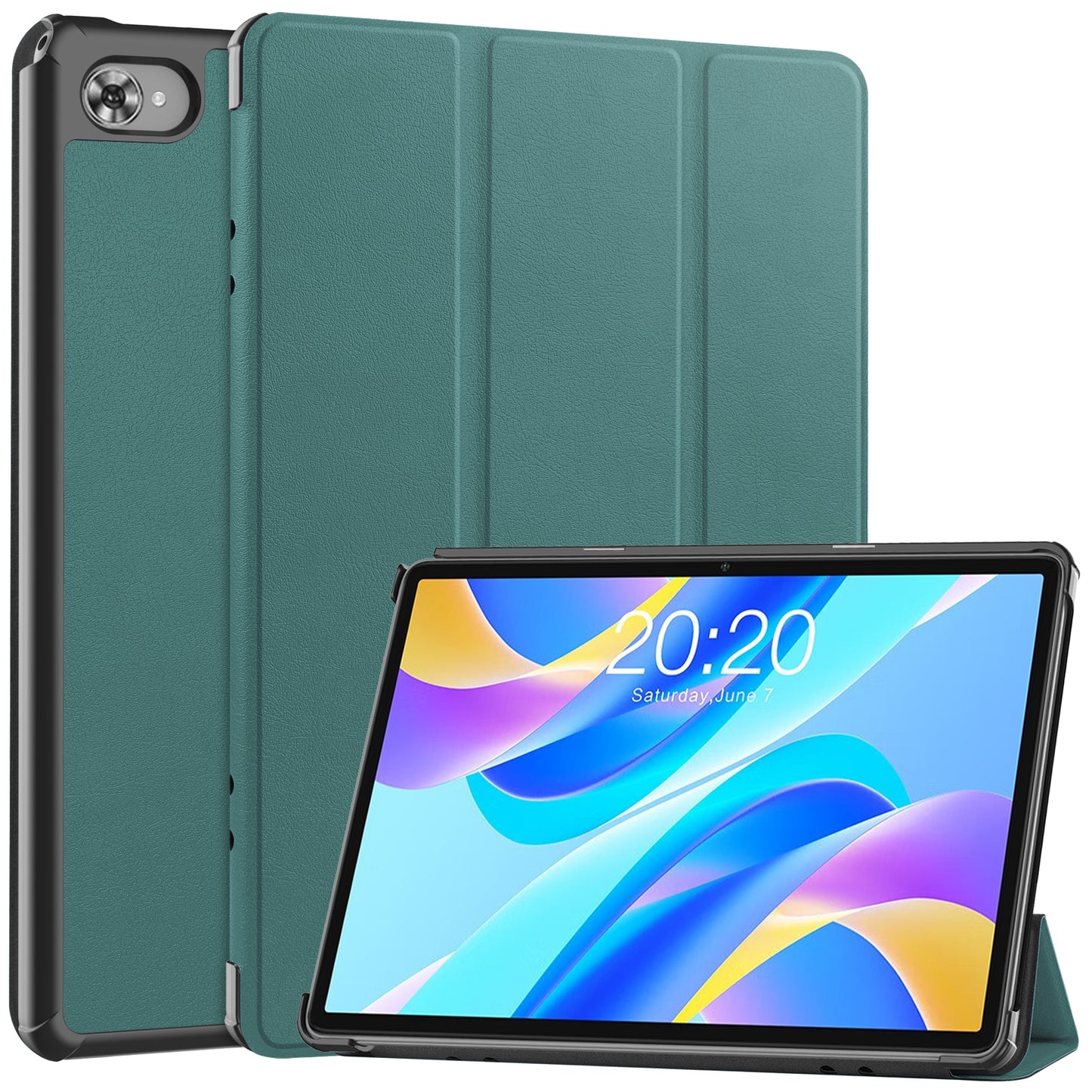 For Teclast M40 Plus / Teclast P40HD / Teclast P30S Tri-fold Stand Tablet Case PU Leather Auto Wake  /  Sleep Cover