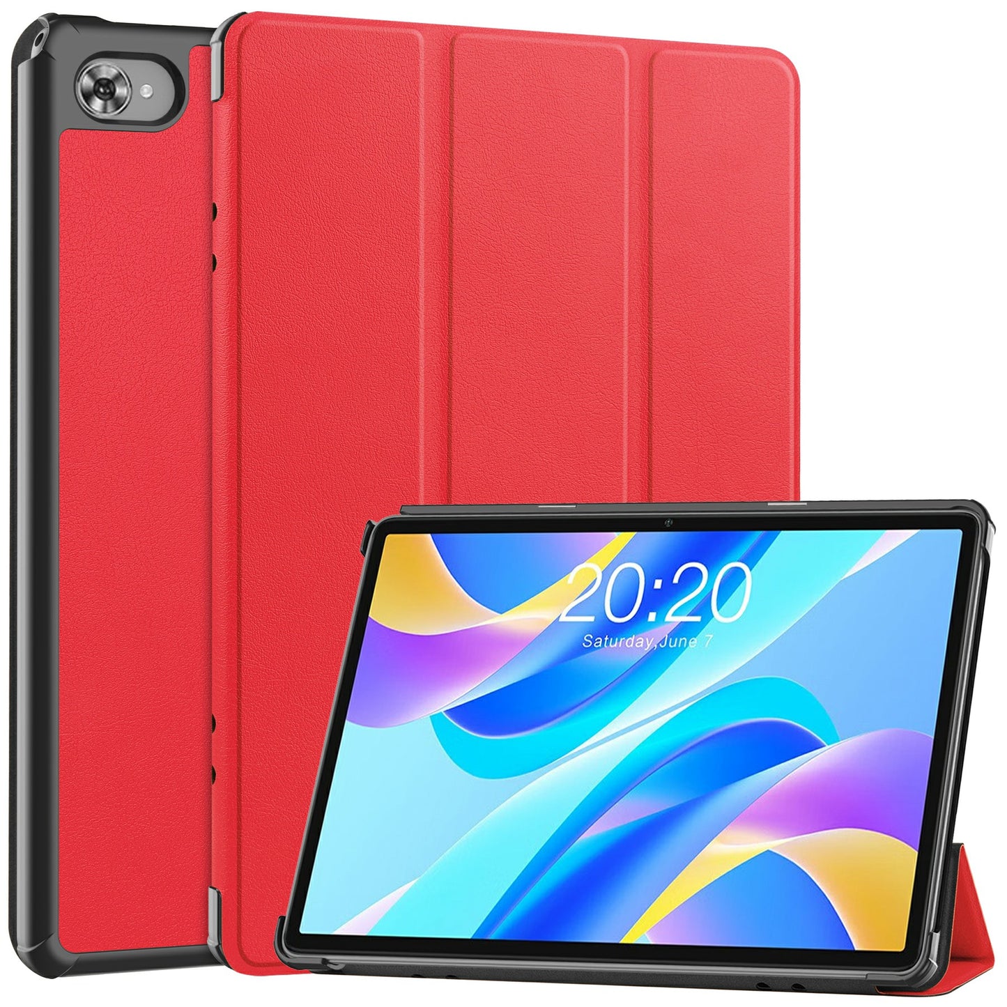 For Teclast M40 Plus / Teclast P40HD / Teclast P30S Tri-fold Stand Tablet Case PU Leather Auto Wake  /  Sleep Cover