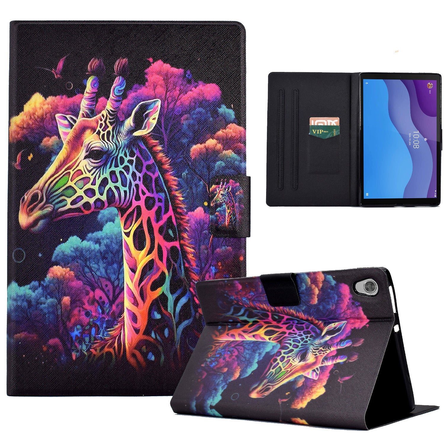 Shockproof Case for Lenovo Tab M10 HD Gen 2 (X306X) PU Leather Cover Pattern Printed Tablet Case with Stand  /  Card Slots