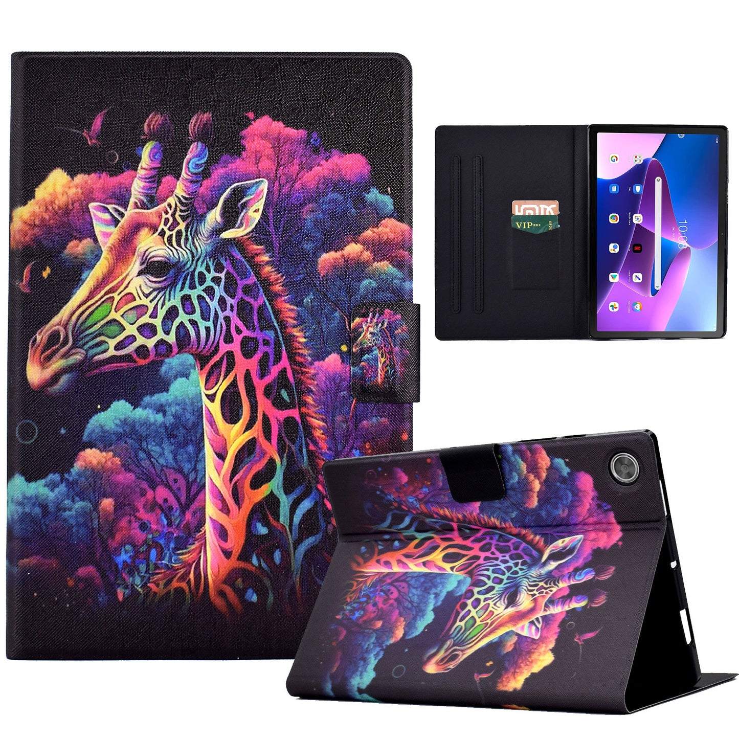 For Lenovo Tab M10 Plus (3rd Gen) / Xiaoxin Pad 2022 10.6 inch Card Slot Tablet Case PU Leather Pattern Printed Stand Cover