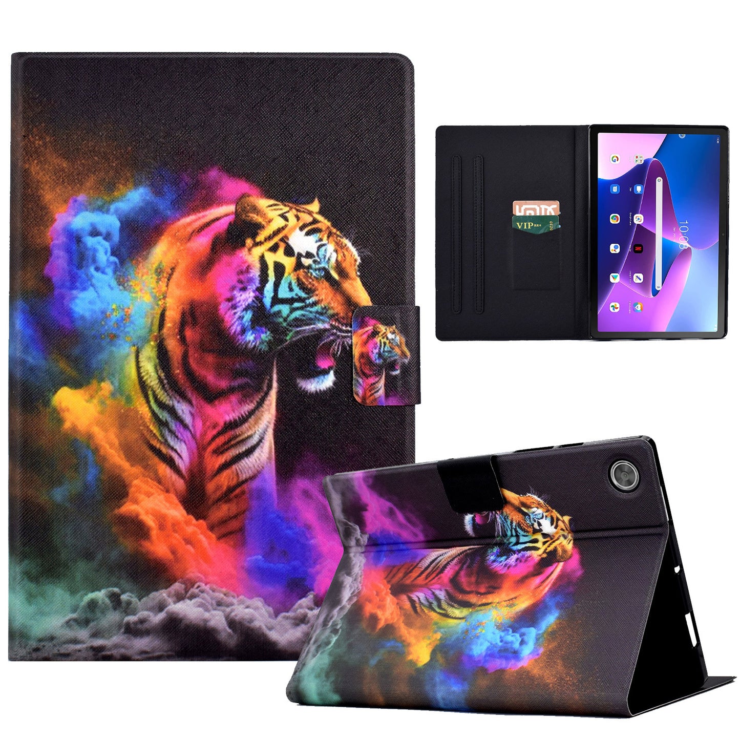 For Lenovo Tab M10 Plus (3rd Gen) / Xiaoxin Pad 2022 10.6 inch Card Slot Tablet Case PU Leather Pattern Printed Stand Cover