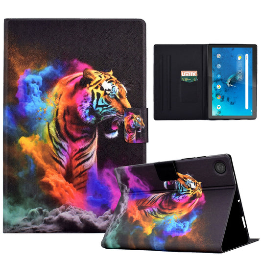 Protective Case for Lenovo Tab M10 (Gen 3) PU Leather Flip Cover Pattern Printed Tablet Stand Case with Card Slots