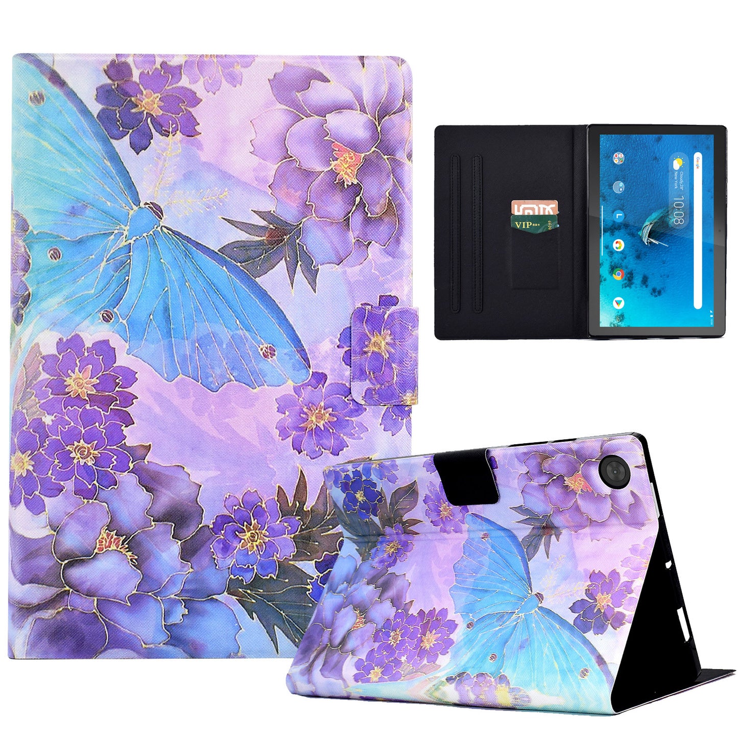 Protective Case for Lenovo Tab M10 (Gen 3) PU Leather Flip Cover Pattern Printed Tablet Stand Case with Card Slots