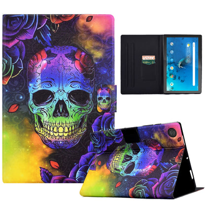 Protective Case for Lenovo Tab M10 (Gen 3) PU Leather Flip Cover Pattern Printed Tablet Stand Case with Card Slots