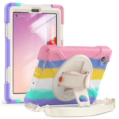 For Lenovo Tab M8 Gen 4 Shockproof Case Kickstand Tablet Case PC+Silicone Cover with Hand Strap  /  Shoulder Strap