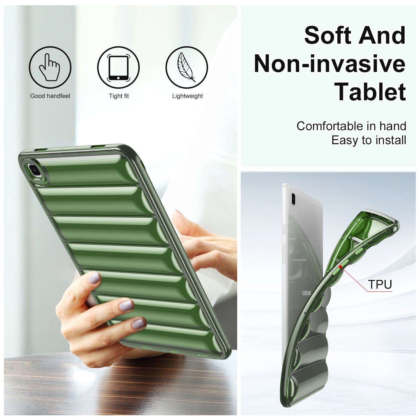 For Samsung Galaxy Tab A 8.0 (2019) SM-T290 (Wi-Fi) / SM-T295 (LTE) Tablet Case Soft TPU Down Jacket Design Protective Cover