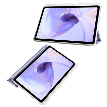 For Oppo Pad Air PU Leather Trifold Stand Cover Transparent Back Tablet Case with Pencil Holder