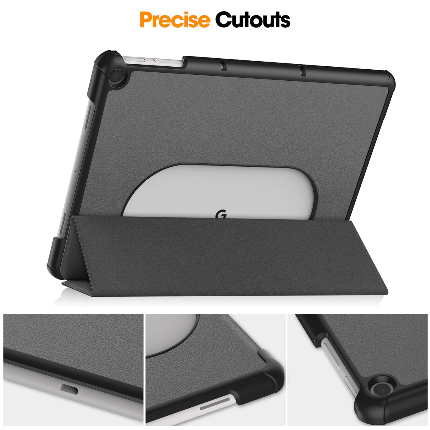 For Google Pixel Tablet Tri-fold Stand Tablet Case PU Leather Anti-drop Tablet Cover