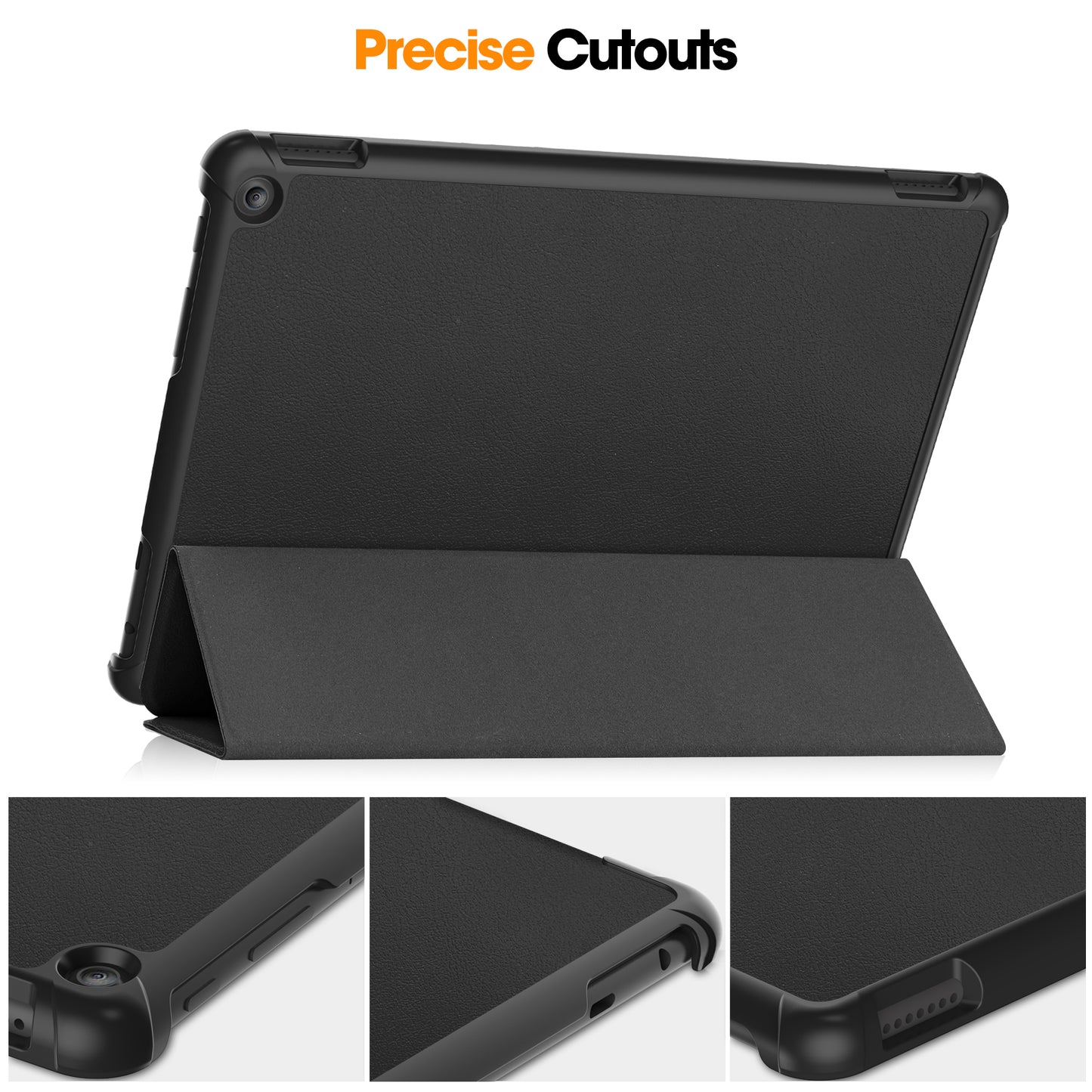 For Amazon Fire HD 10 (2023) Smart Tablet Case Tri-Fold Stand PU Leather Full Body Protective Cover