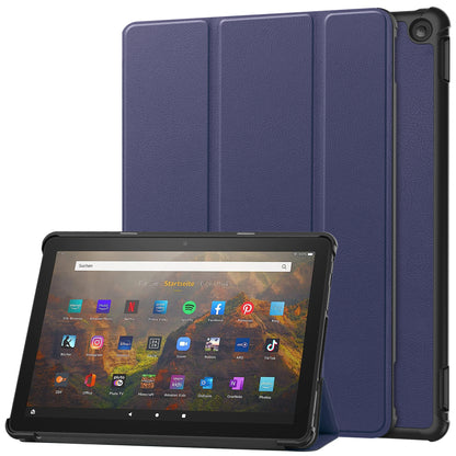 For Amazon Fire HD 10 (2023) Smart Tablet Case Tri-Fold Stand PU Leather Full Body Protective Cover