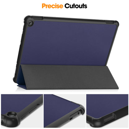 For Amazon Fire HD 10 (2023) Smart Tablet Case Tri-Fold Stand PU Leather Full Body Protective Cover