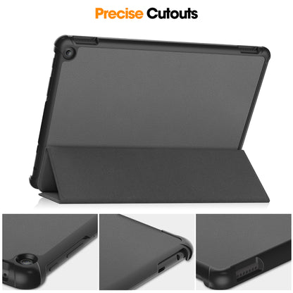 For Amazon Fire HD 10 (2023) Smart Tablet Case Tri-Fold Stand PU Leather Full Body Protective Cover