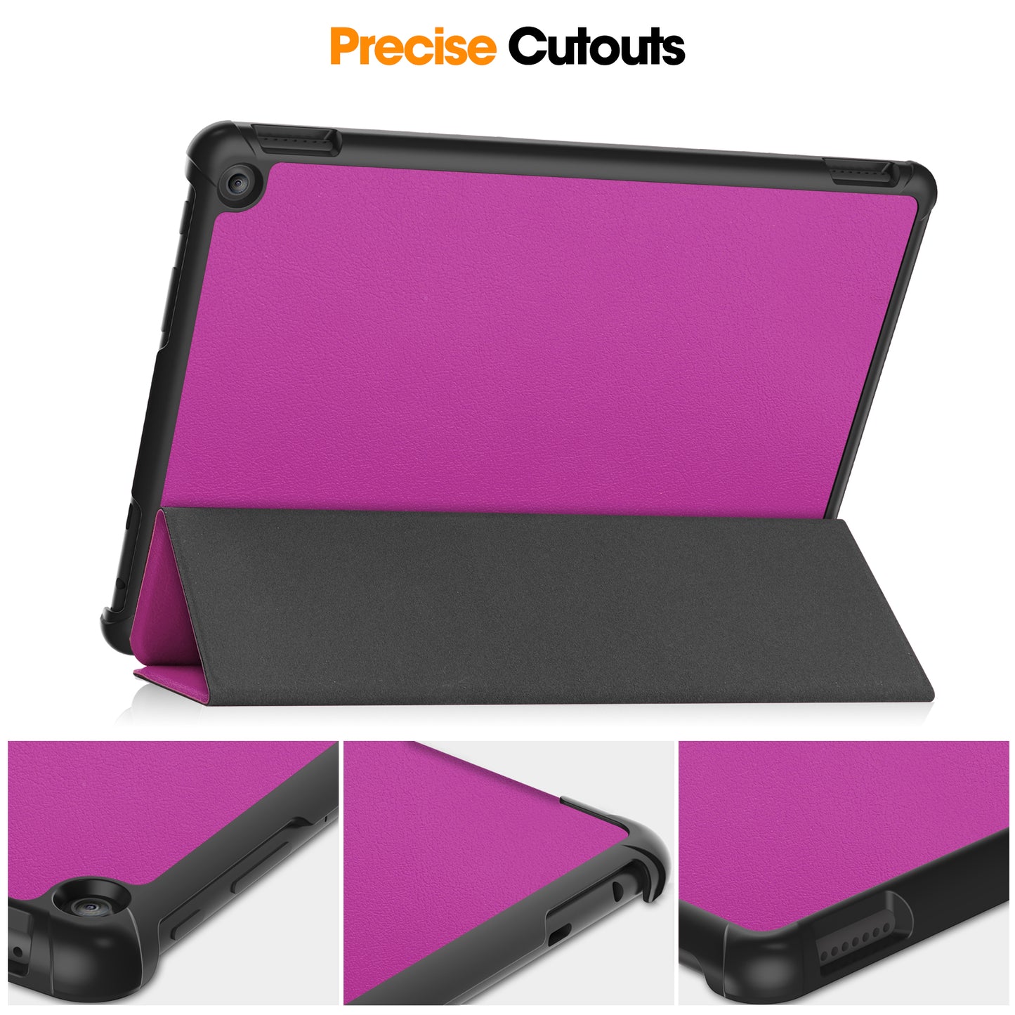 For Amazon Fire HD 10 (2023) Smart Tablet Case Tri-Fold Stand PU Leather Full Body Protective Cover