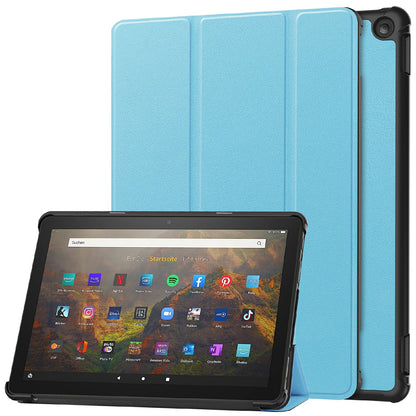 For Amazon Fire HD 10 (2023) Smart Tablet Case Tri-Fold Stand PU Leather Full Body Protective Cover