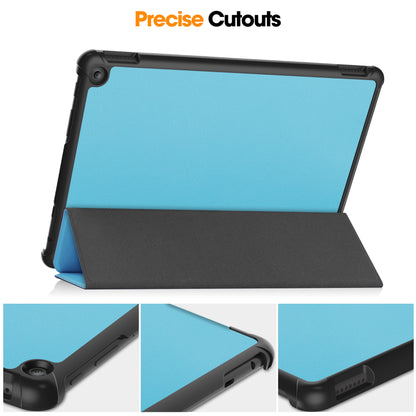 For Amazon Fire HD 10 (2023) Smart Tablet Case Tri-Fold Stand PU Leather Full Body Protective Cover