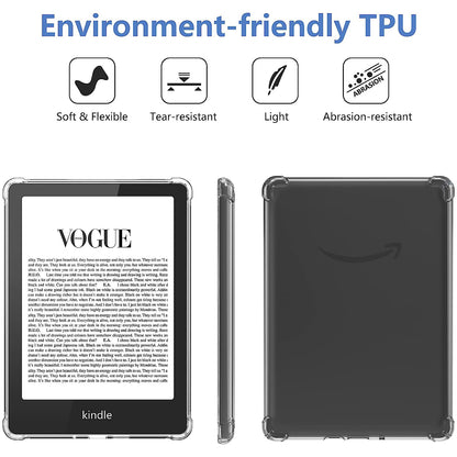 For Amazon Kindle Paperwhite 5 (2021) Transparent E-Reader Case Anti-drop Four Corners TPU Cover