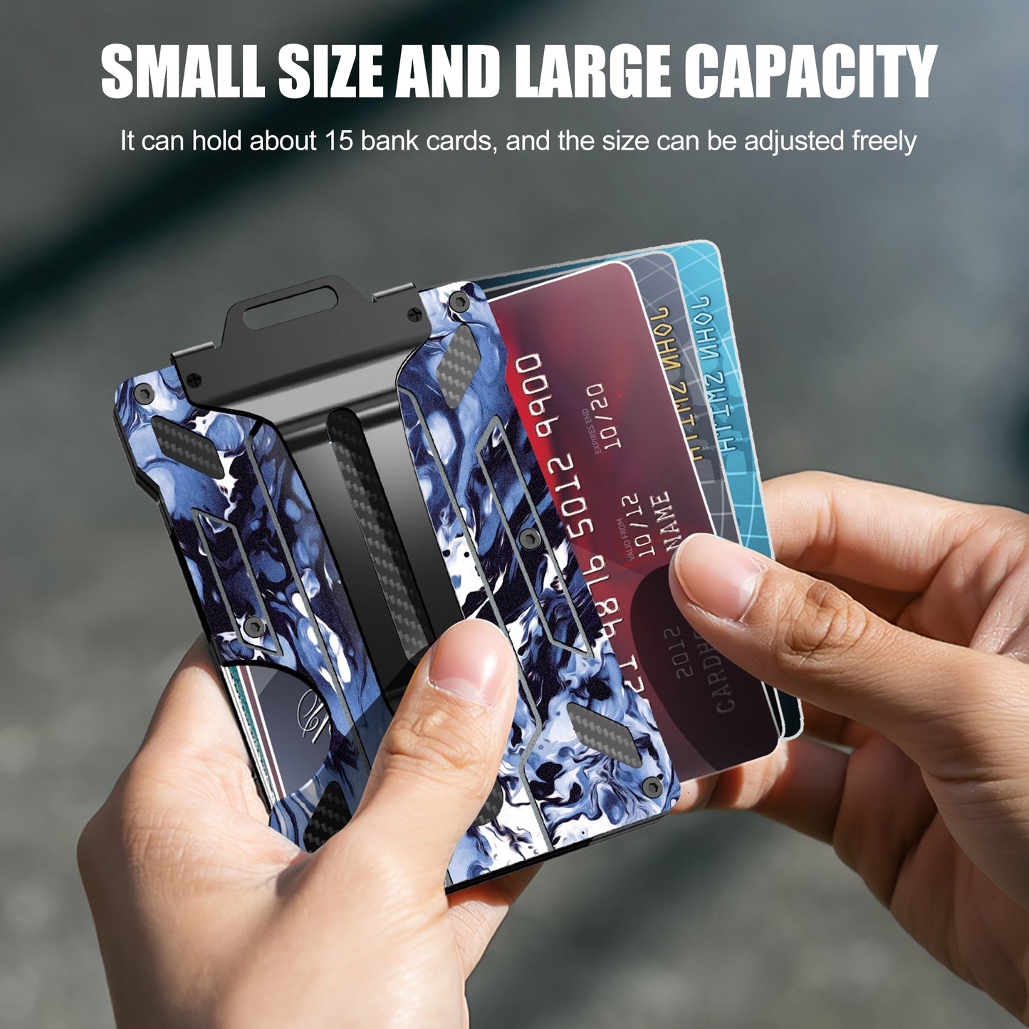 BIIGELL KB001 RFID Blocking Metal Card Holder Credit Card Storage Case with Money Clip