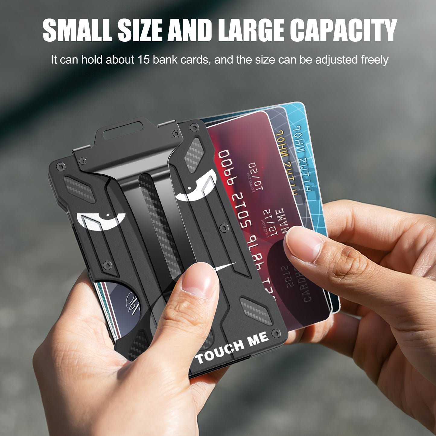 BIIGELL KB001 RFID Blocking Metal Card Holder Credit Card Storage Case with Money Clip