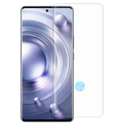 RURIHAI UV Liquid Screen Protector for vivo X80 Pro 5G / X90 Pro+ 5G HD Clear 3D Curved Tempered Glass Full Screen Film Support Fingerprint Unlock