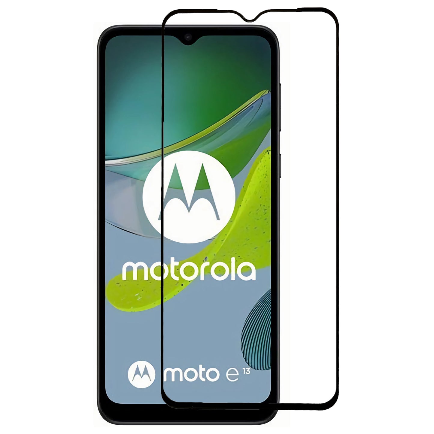 For Motorola Moto E13 4G Screen Protector Tempered Glass Silk Printing Full Cover Full Glue Clear Film Shatterproof