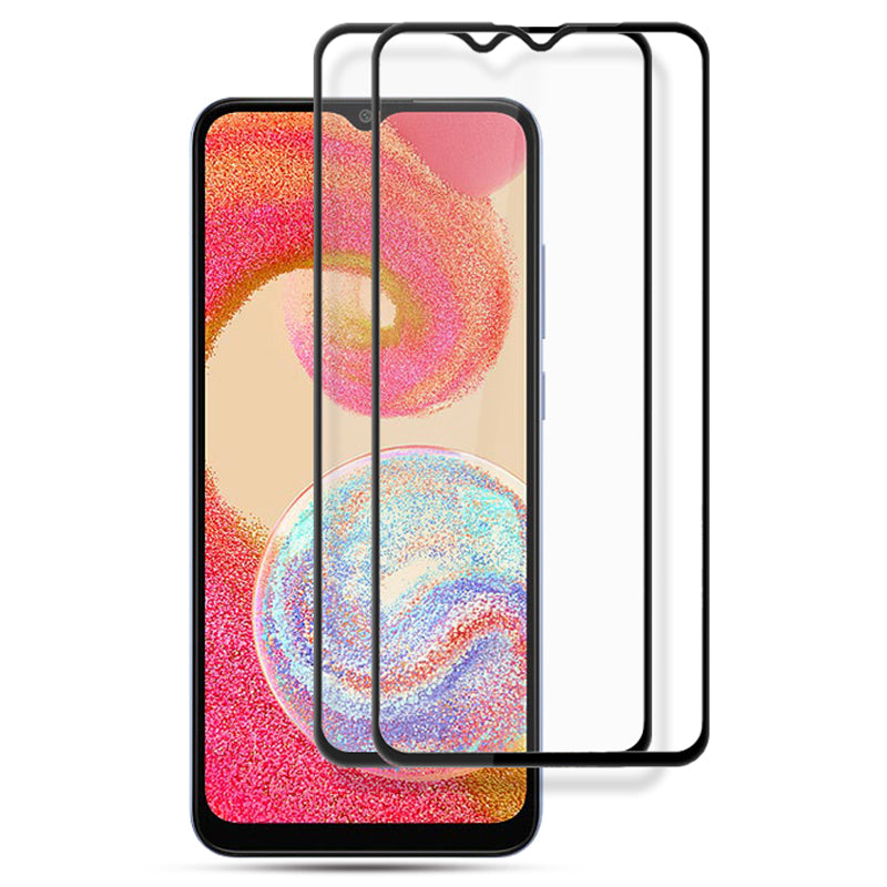 AMORUS 2Pcs For Samsung Galaxy A04e 4G / F04 4G / M04 4G Full Screen Protector Full Glue Silk Printing Tempered Glass HD Clear Film