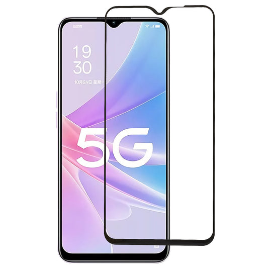 For Oppo A78 5G Tempered Glass Film Double Defense Silk Printing Clear Screen Protector Full Glue