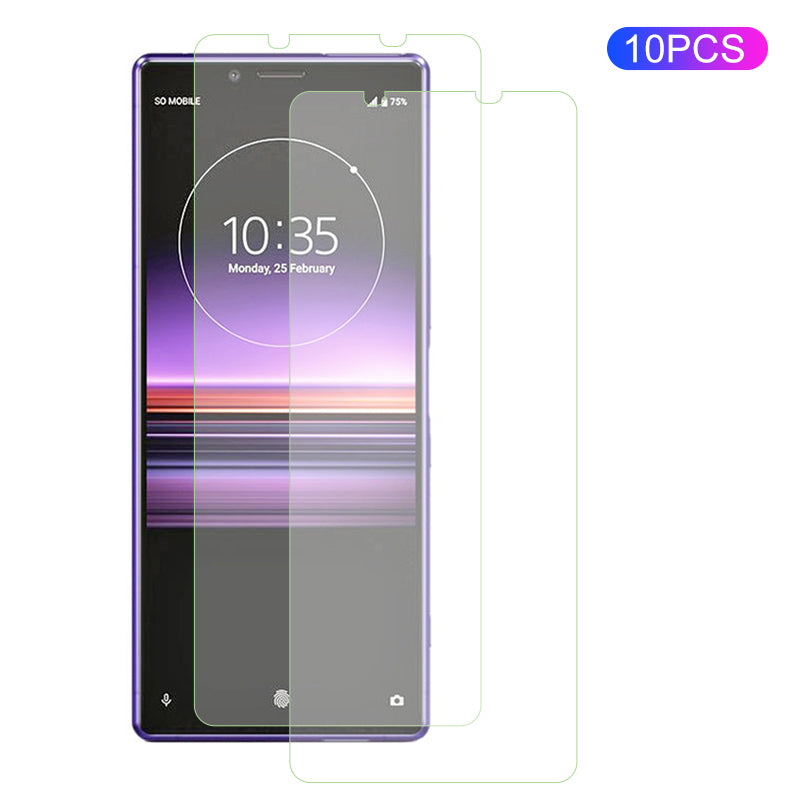 10Pcs / Set For Sony Xperia 1 V Screen Protector 2.5D Arc Edge HD Clear High Aluminum-silicon Glass Phone Screen Film