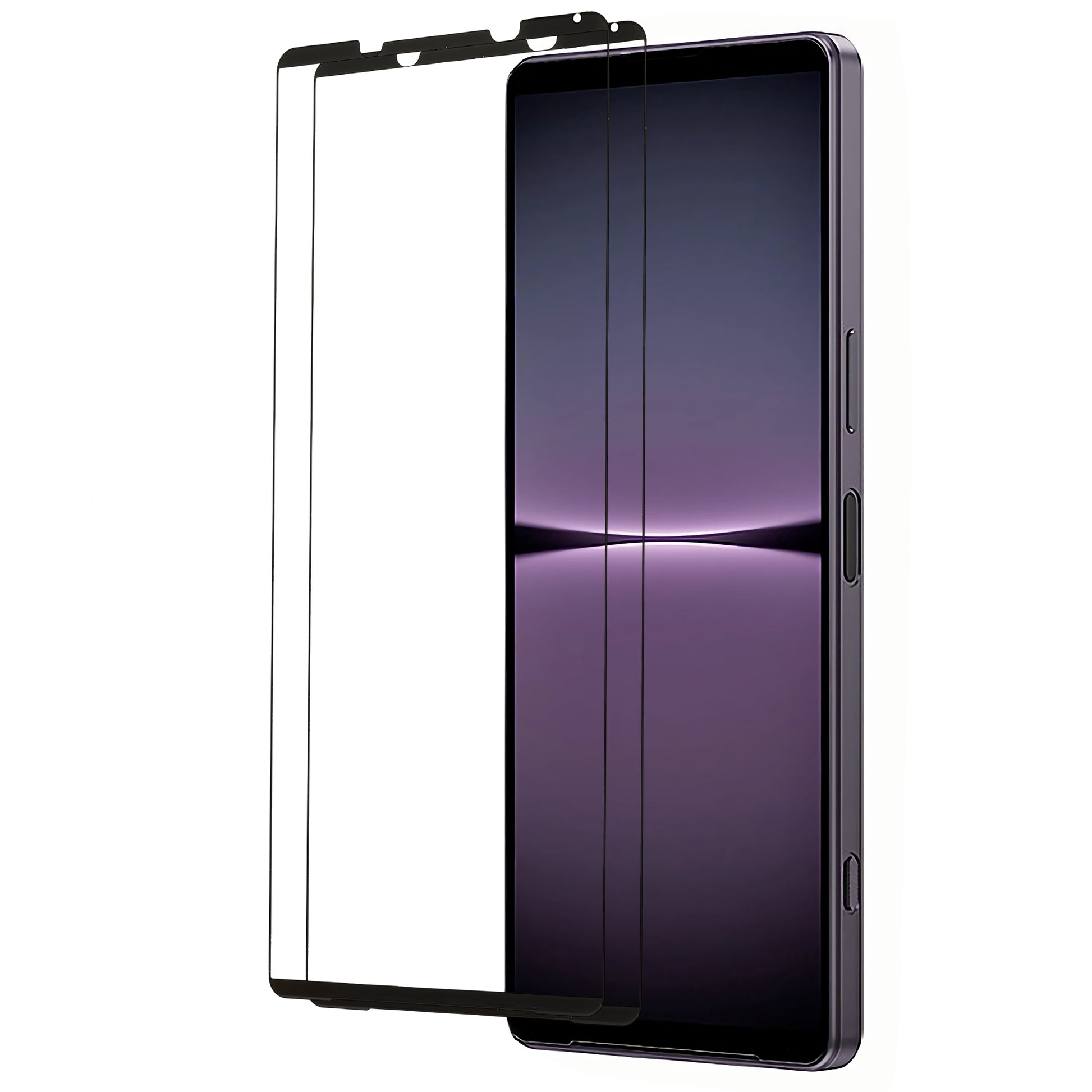 2Pcs / Pack Screen Protector for Sony Xperia 1 V , Silk Printing Black Edge Tempered Glass Film Full Coverage