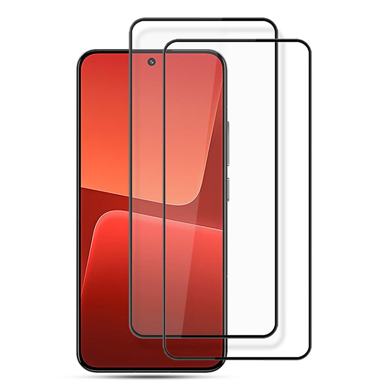 AMORUS 2Pcs For Xiaomi 13 5G Silk Printing Tempered Glass Full Screen Protector Anti-scratch Full Glue Film