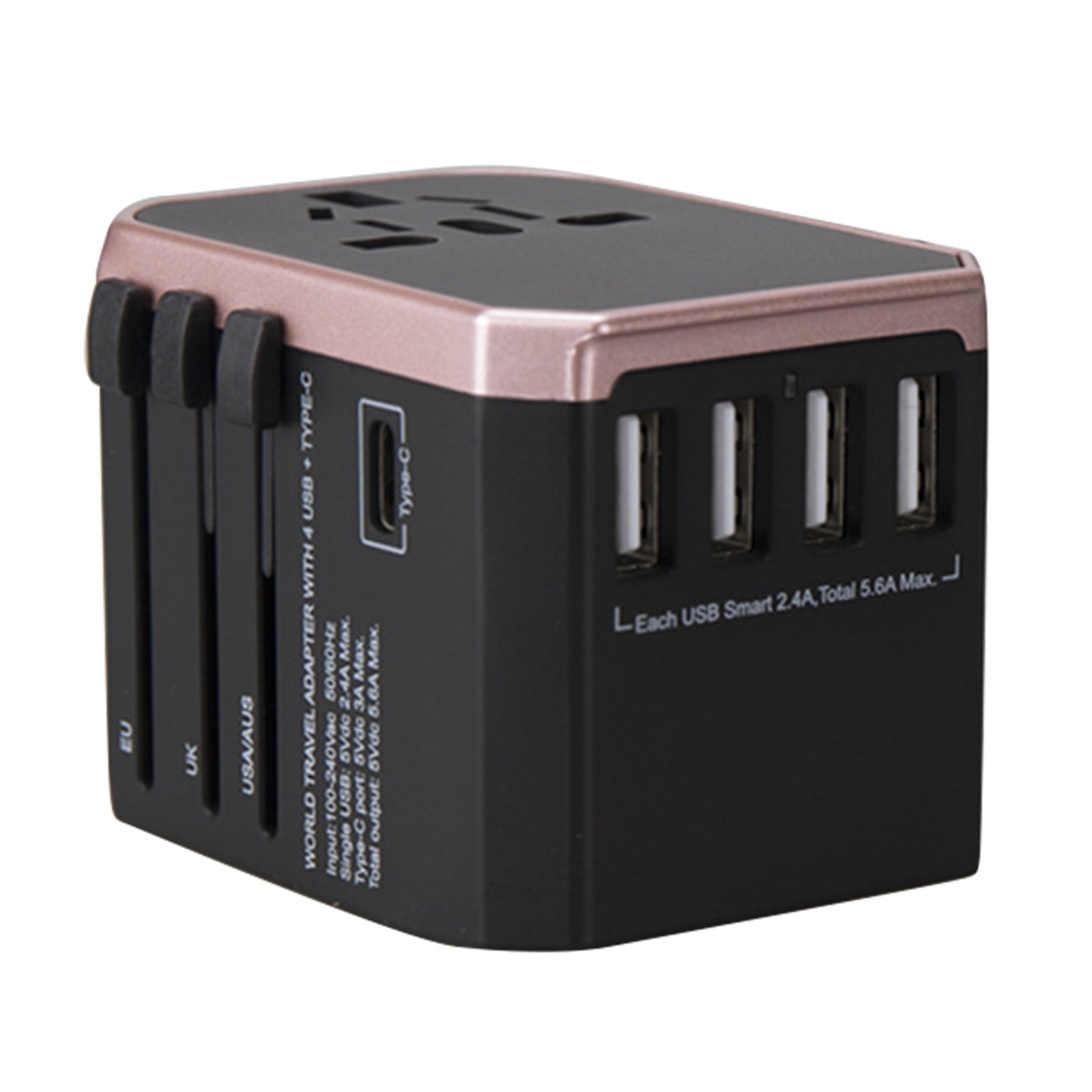 788C Universal Travel Adapter International AC Plug Adapter 5.6A High Speed Charger with 4USB + Type-C