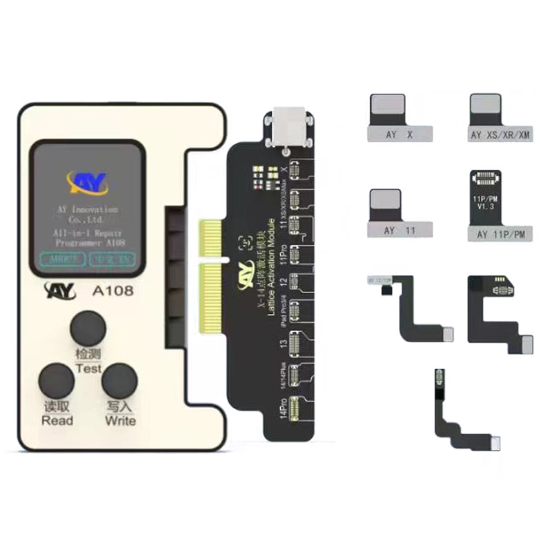 AY A108 Multi-function Repair Programmer Face ID Lattice Repair Module with 7 Flex Cable for iPhone X-12 Series