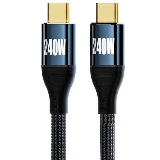 1m Nylon Braided Design PD 240W USB-C Fast Charging Wire 480Mbps Data Transmission Cord Mobile Phone Tablet Type-C Cable