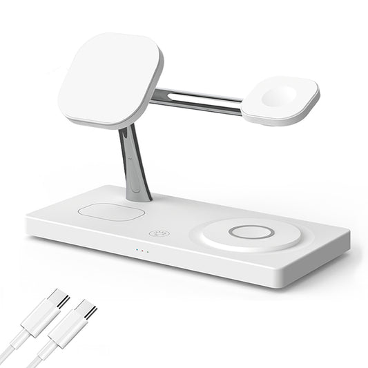 T218 Magnetic Wireless Charging Station with Night Light + USB Output for Mobile Phone  /  Earphones  /  Smart Watch