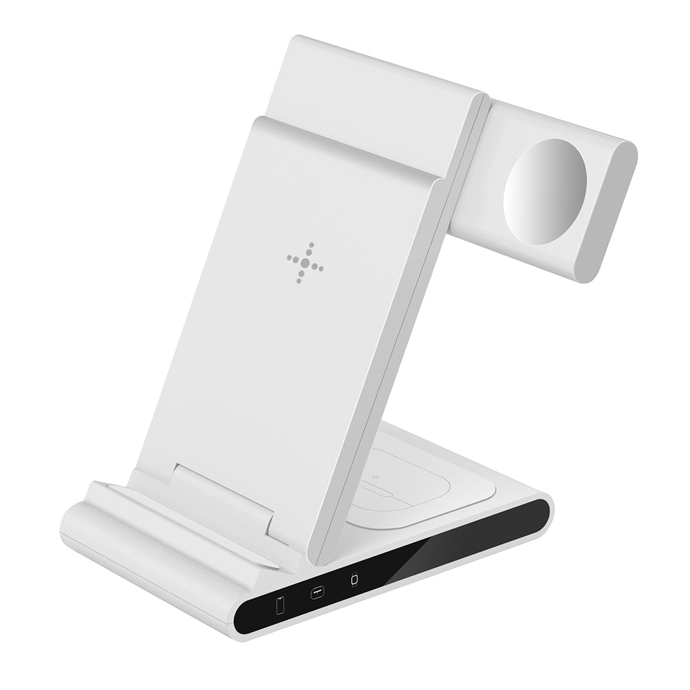 X1 3-in-1 Folding Wireless Charger for iPhone  /  iWatch  /  AirPods Portable Fast Charging Stand