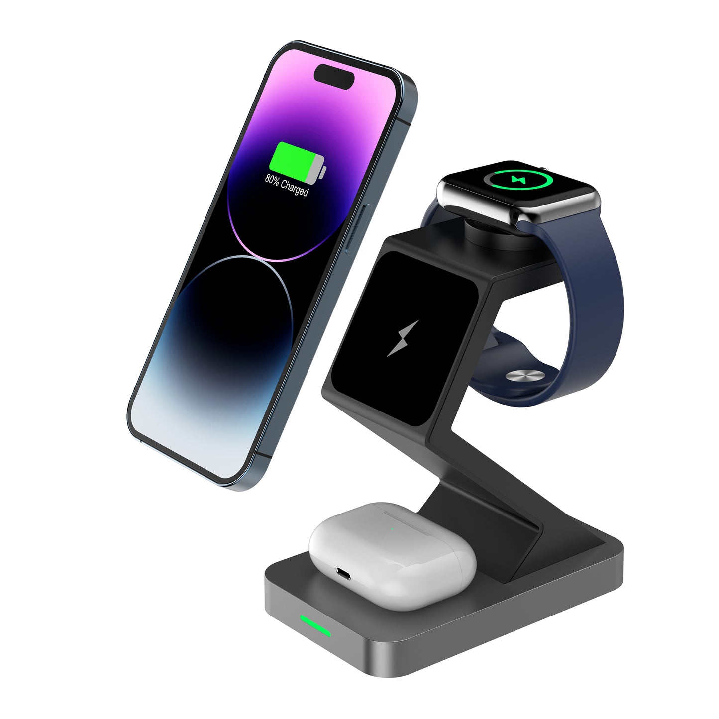 X3 15W Magnetic Wireless Charger for iPhone  /  iWatch  /  AirPods 3-in-1 Fast Charging Stand