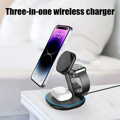 Z27 15W Multi-function 3-in-1 Cell Phone Wireless Charger Headset Smart Watch Charging Stand (Only for Apple Watch)