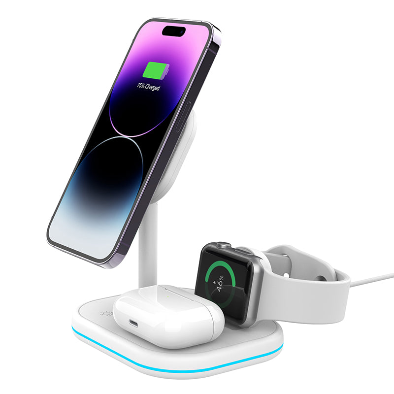 Z25 15W 3-in-1 Magnetic Wireless Charger Cell Phone Holder Charging Stand with Indicator Light