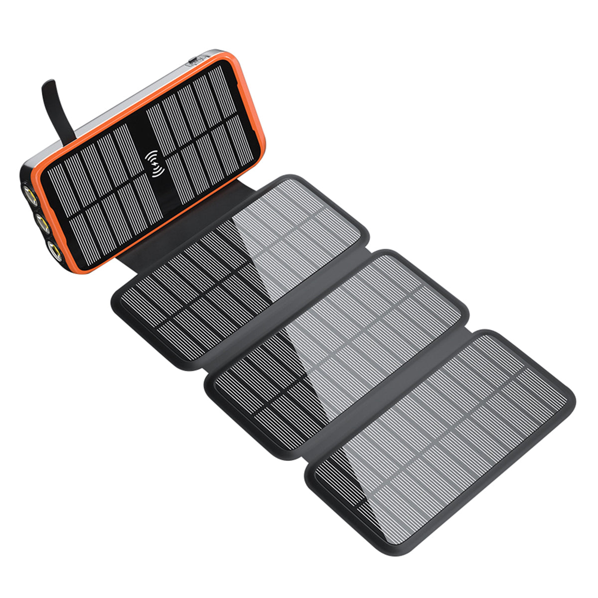 SY-L3S4W PD 20W 16000mAh Foldable Solar Panel Power Bank Wireless Charger Phone External Battery with Built-in Lightning  /  Type-C  /  USB Cable