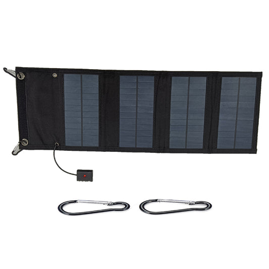 10W 4 Foldable Solar Panel Waterproof Portable Solar Charger with Carabiner for Outdoor Camping, Hiking