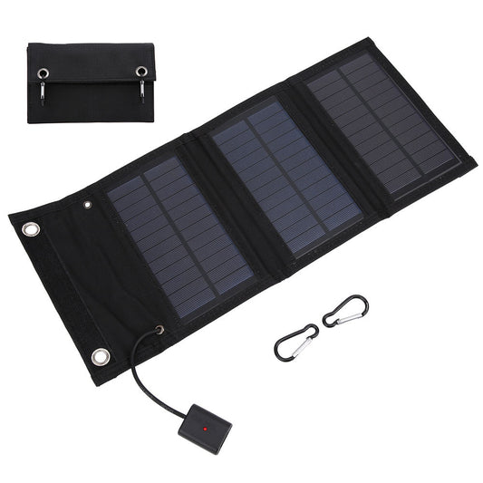 8W Foldable Solar Panel Monocrystalline Silicon Portable Outdoor Phone Solar Charger Power Bank