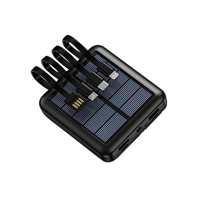 YM-384 2000mAh Solar Power Bank Portable Phone Charger External Battery Pack with Cable