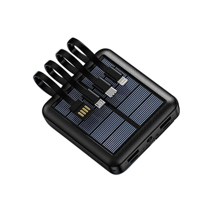 YM-384 6000mAh Portable Flashlight Phone Charger Solar Power Bank External Battery Pack with Cable