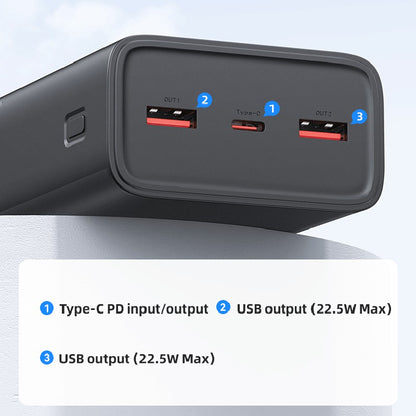 USAMS  US-CD191 PB68 PD 20W + QC3.0 Fast Charging Digital Display ABS Power Bank 22.5W 30000mAh Phone External Battery