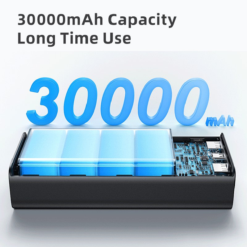 USAMS  US-CD191 PB68 PD 20W + QC3.0 Fast Charging Digital Display ABS Power Bank 22.5W 30000mAh Phone External Battery