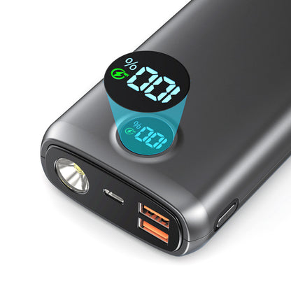 XN-P58DL 20000mAh Power Bank Digital Display Portable Charger 22.5W External Battery Pack with Flashlight