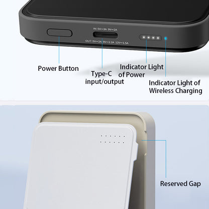 ROCK P83 Magnetic Power Bank 5000mAh Wireless Phone Charger External Battery Pack with Kickstand