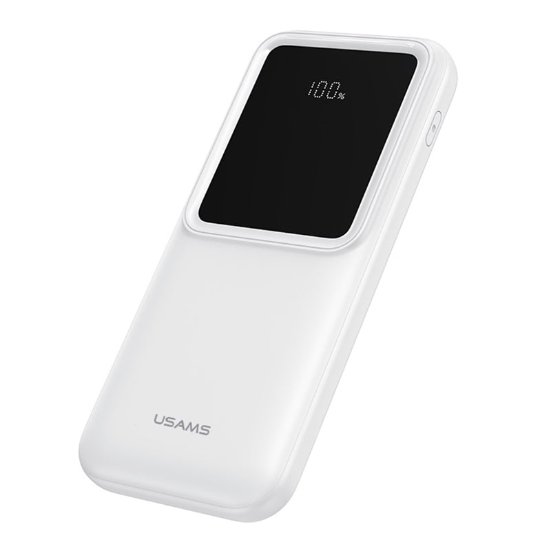 USAMS US-CD194 Dual-Port Digital Display 10W 10000mAh Power Bank with 3 Cables for Cell Phone Portable Charger