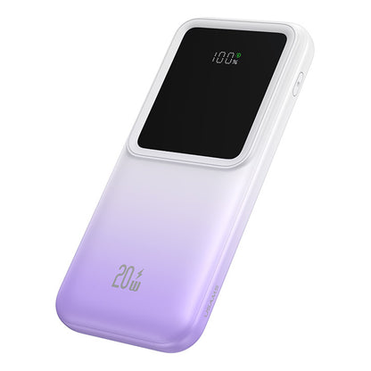 USAMS US-CD193 PD 20W+QC3.0 Fast Charging Power Bank with Cables Digital Display 10000mAh Portable Phone Charger